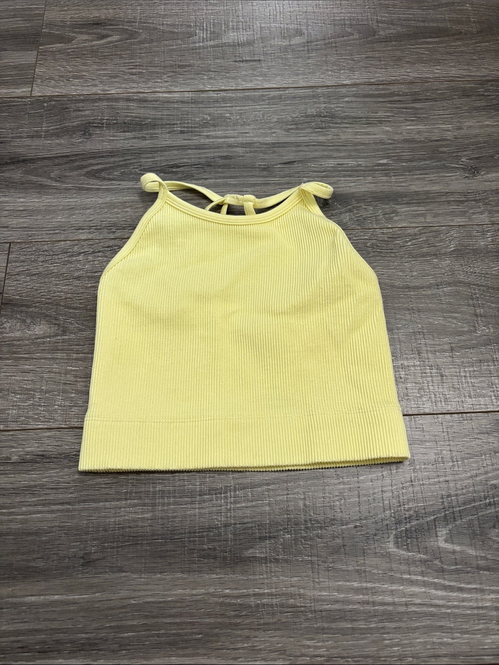Yellow Ribbed Cropped Tank Top - Picture 1 of 2